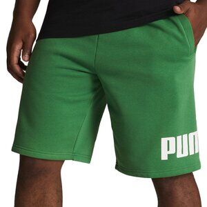 Puma Men's Regular Fit Big Logo-Print Fleece 10'' Shorts